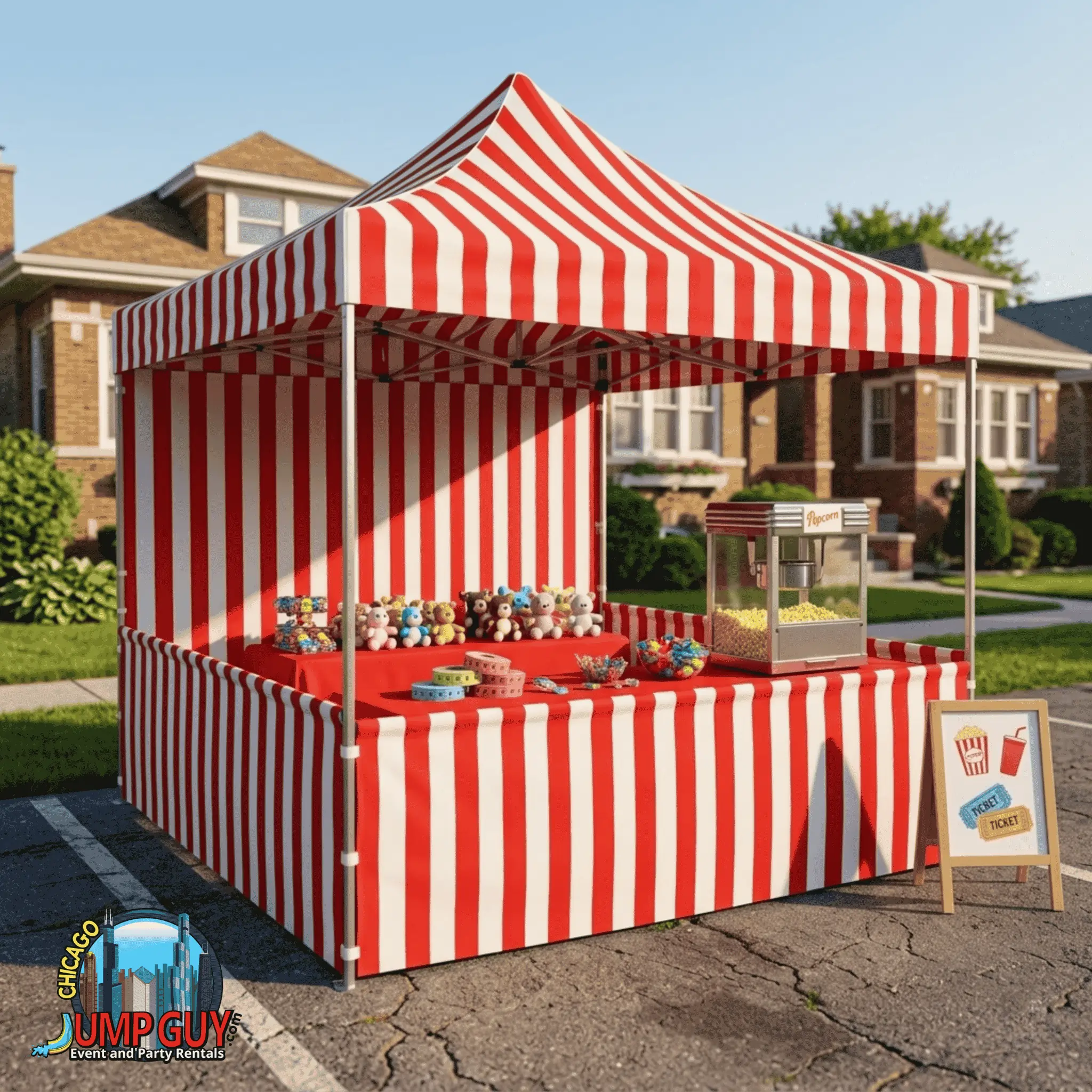 Carnival Tent Booth rental for Lombard IL events in ZIP codes 60148 and 60137