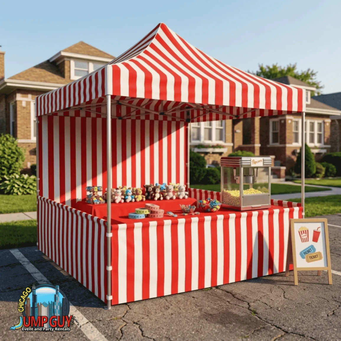 Carnival Tent Booth rental for Lombard IL events in ZIP codes 60148 and 60137