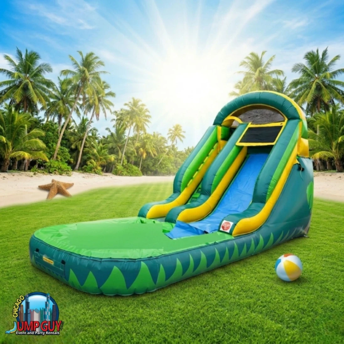 13ft Palm Tree Water Slide Rental in Lombard IL