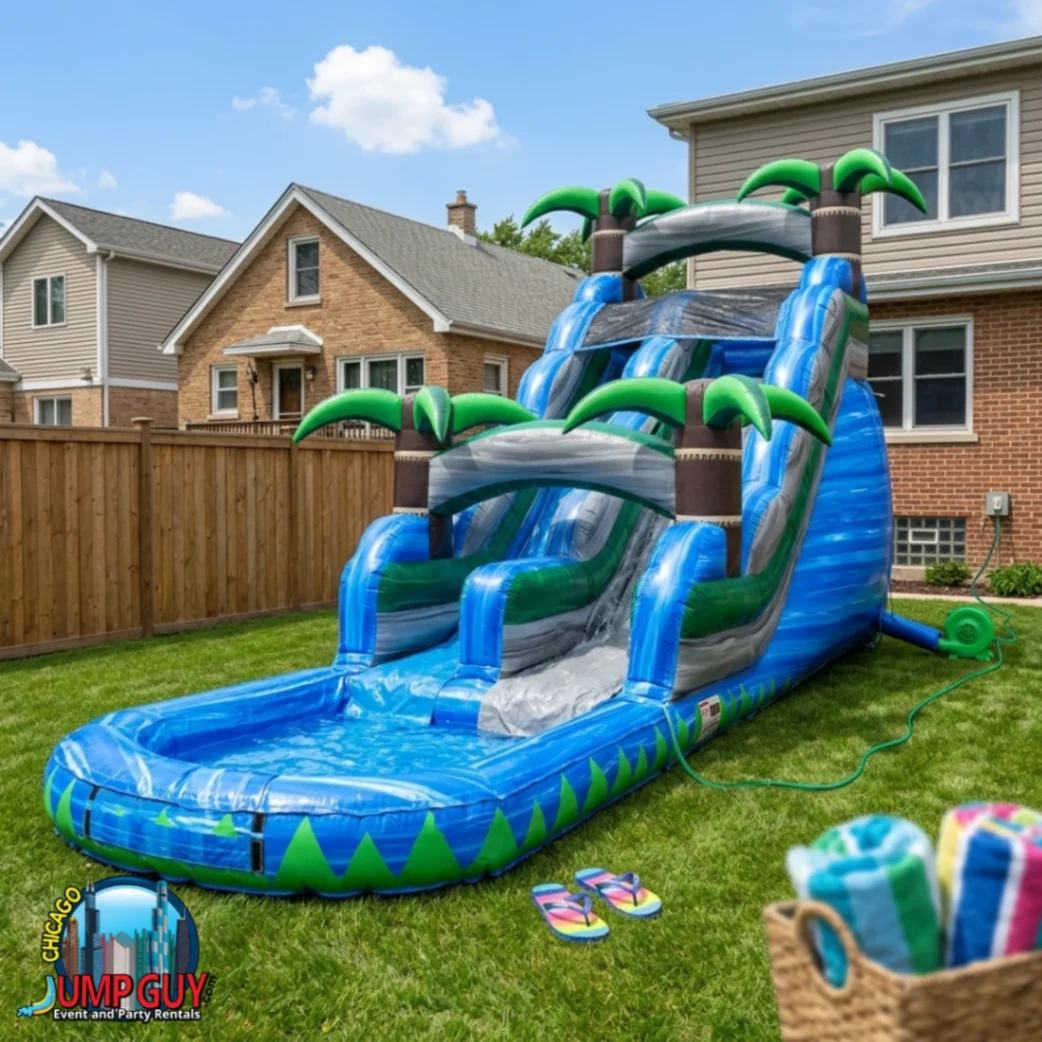 20Ft Blue Crush Water Slide rental for Lombard IL events in ZIP codes 60148 and 60137
