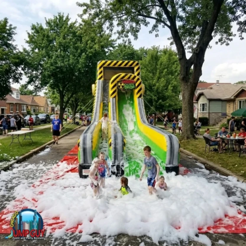 20Ft Caustic Drop Foam Machine Water Slide Featured rental for Lombard IL events in ZIP codes 60148 and 60137