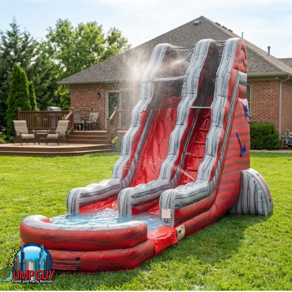 22Ft Red Rock Falls Dual Lane Water Slide Product rental for Lombard IL events in ZIP codes 60148 and 60137