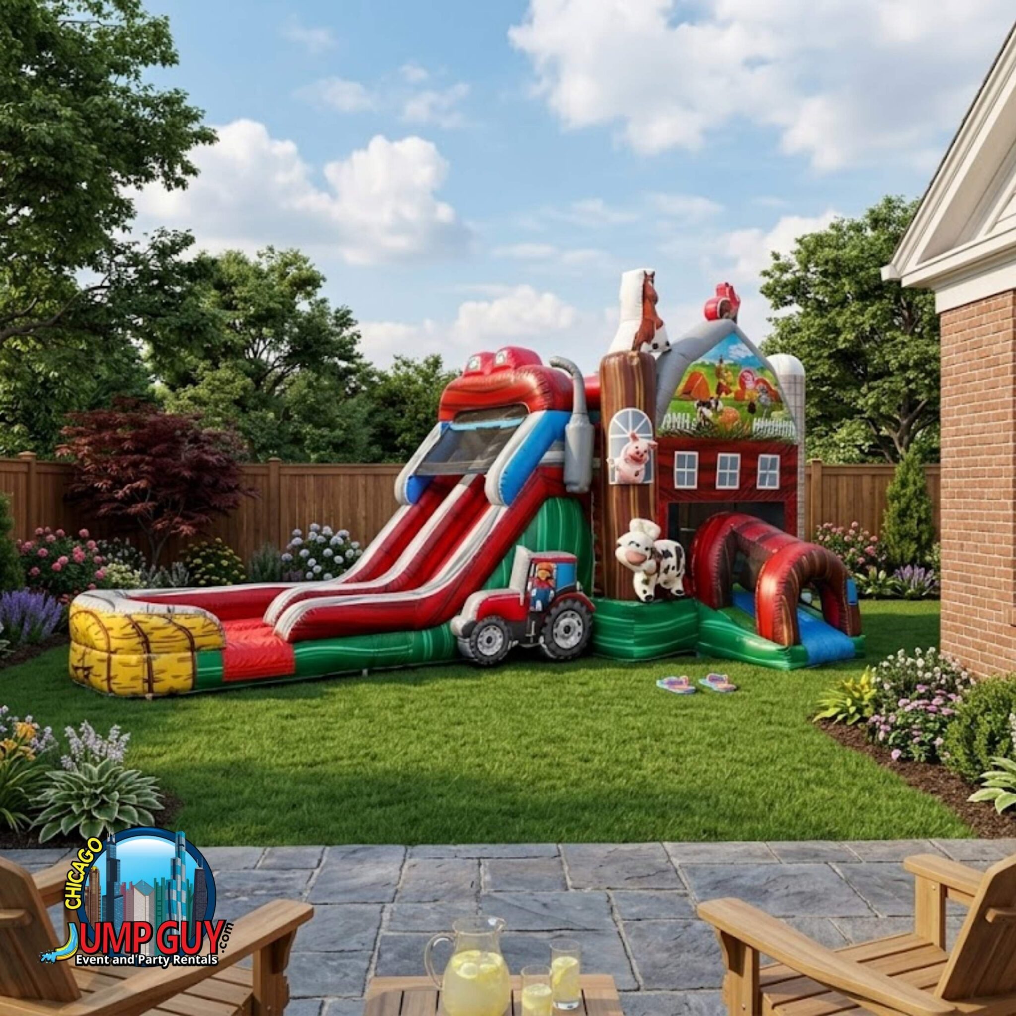 Barnyard Farm Bounce Slide Wet rental for Lombard IL events in ZIP codes 60148 and 60137