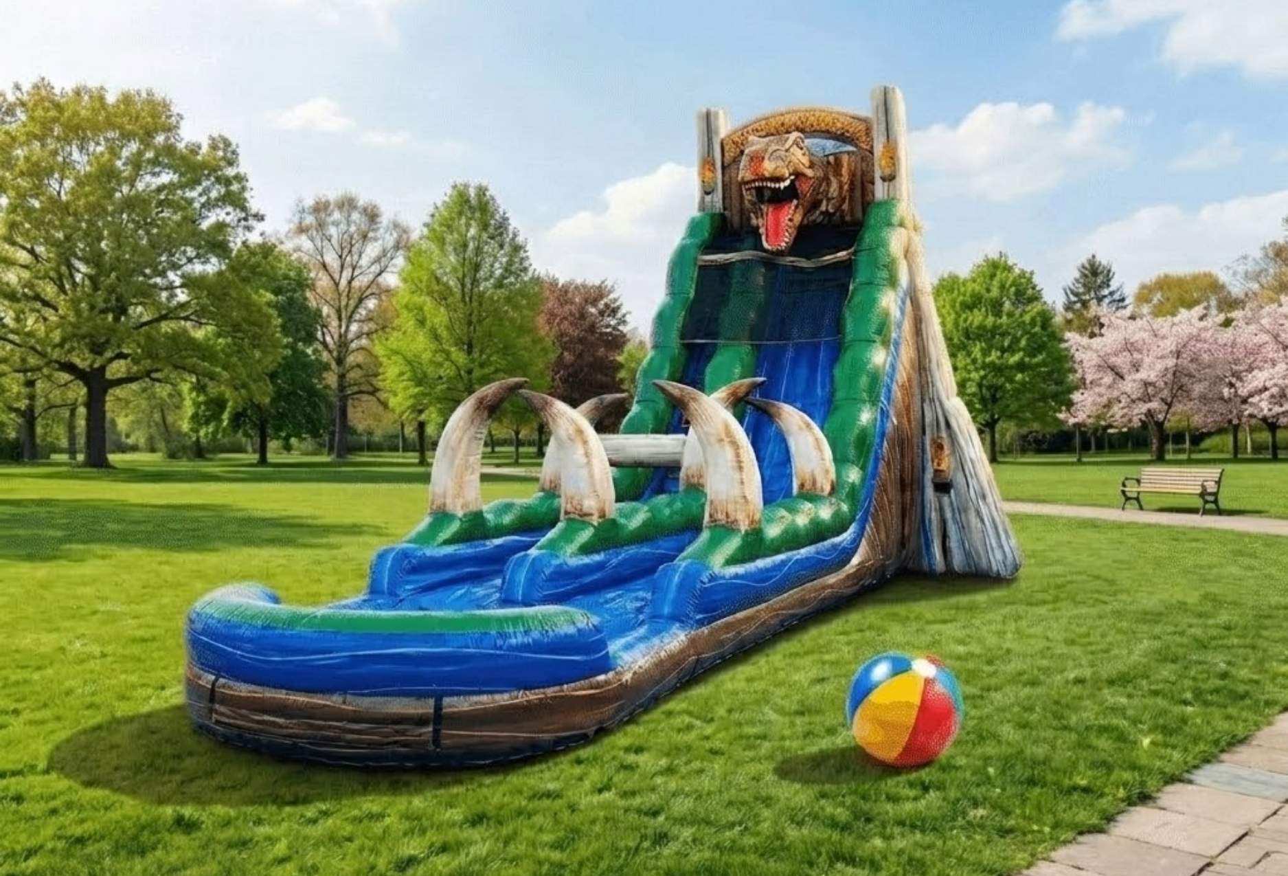 Dual Lane Racing Water Slide Park District Rental in Lombard IL