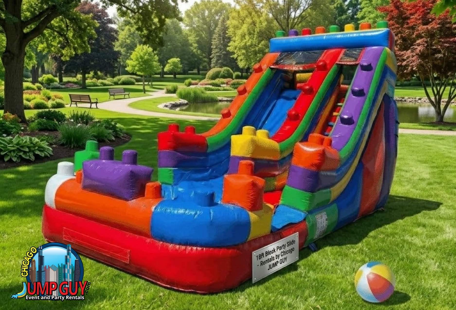 Single Lane Water Slide Rental for Backyard Parties in Lombard IL