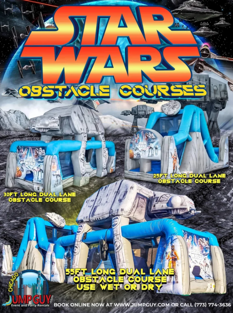 Star Wars Inflatable Obstacle Course rental for Lombard IL events in ZIP codes 60148 and 60137