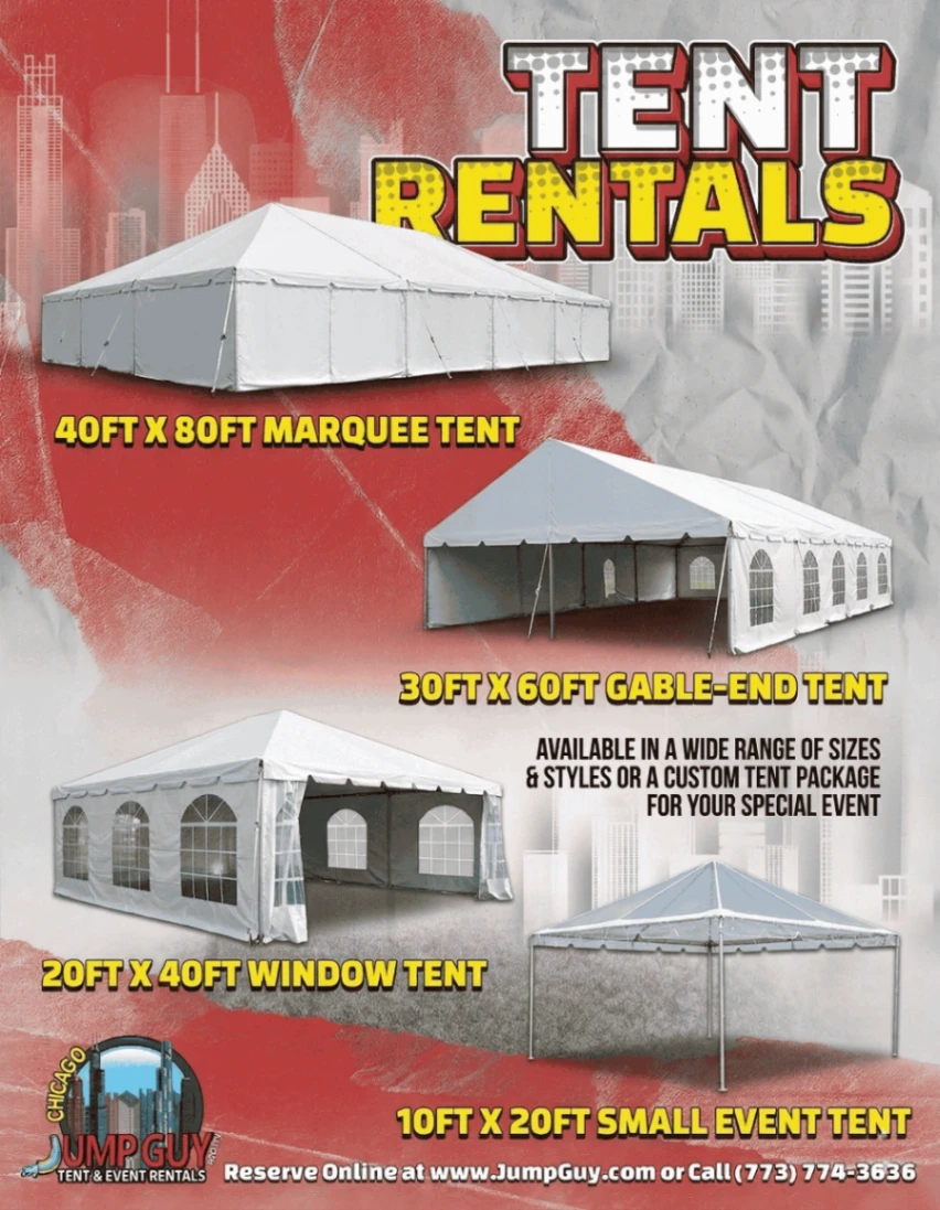 Tent rental for Lombard IL events in ZIP codes 60148 and 60137
