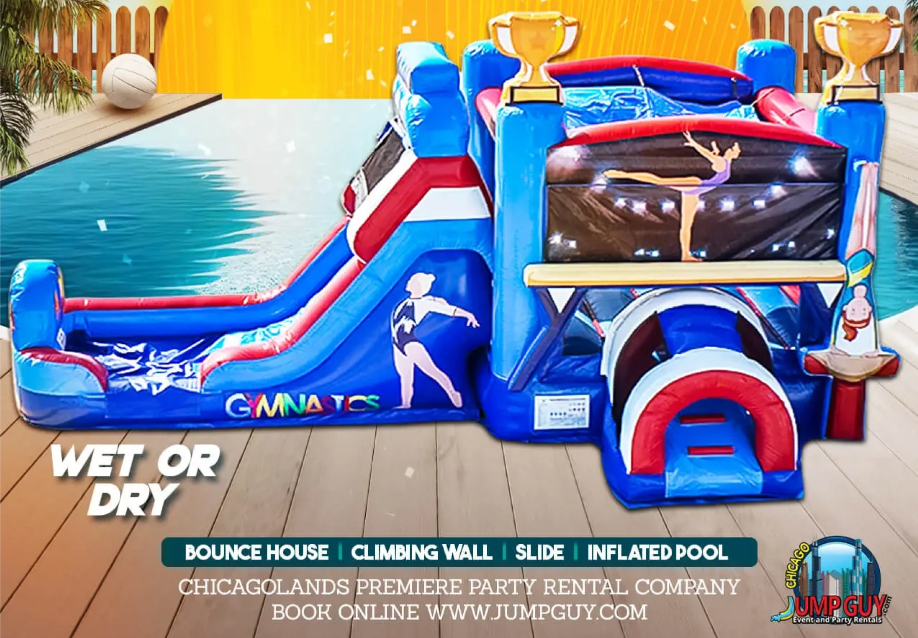 Wet and Dry Combo Bounce House Rental in Lombard IL